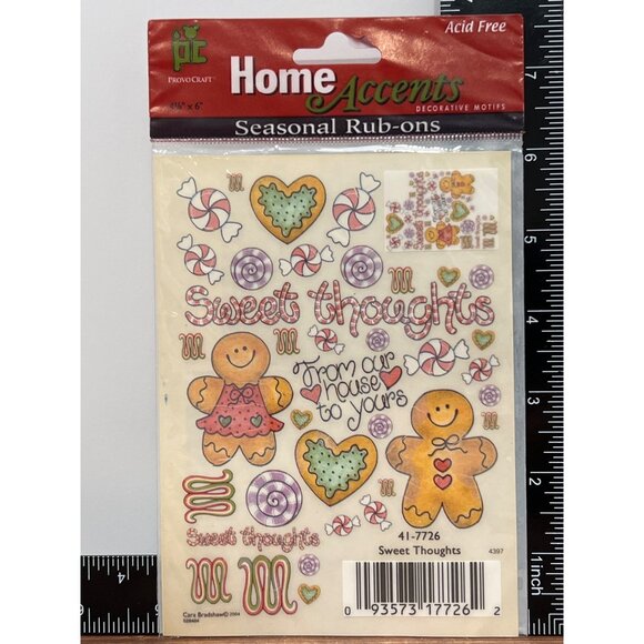 41-7726 SWEET THOUGHTS Provo Craft CANDY Rub-on Transfer Stickers BY C BRADSHAW - Picture 1 of 3